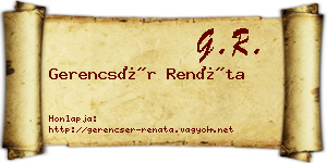 Gerencsér Renáta névjegykártya