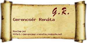 Gerencsér Renáta névjegykártya